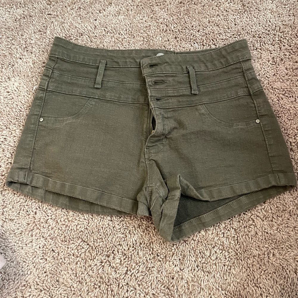 Army Green Jean Shorts